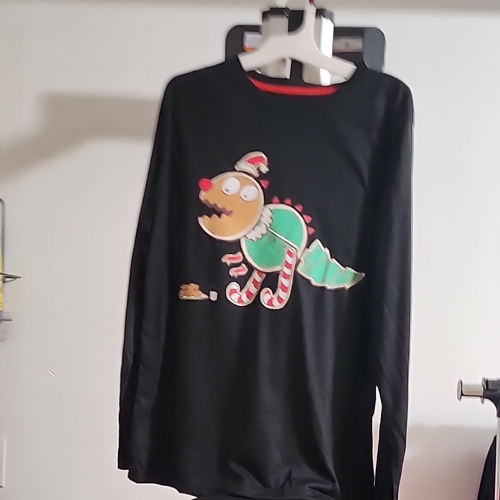Cat & Jack Black Pajama Set with Festive Dinosaur
